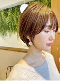 ●前下がりショートボブハンサムショートカットカラーパーマケア