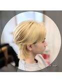 メンズカット　マッシュウルフ　抜きっぱなしブリーチ