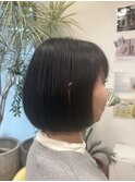 【髪質改善ミニボブ暗髪切りっぱなしボブショートボブ】