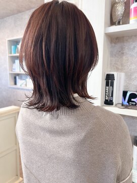 キャアリー(Caary) 福山市美容室Caary暖色カラーピンクブラウンレイヤースタイル