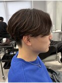 フェザーパーマシャドウパーマダークブラウン毛流れパーマ