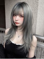 レア 新越谷(LEA) 艶感ストレートレイヤー × グレージュ