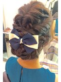 編みこみヘアーセット