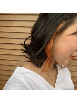 リプルヘアー ウエスト(ripple hair west) インナーカラー　Orange