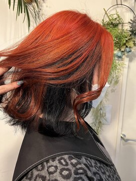 ブローチ(Brooch) ブラッドオレンジ×ブラック