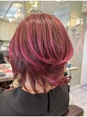 ローズピンクレイヤーボブ