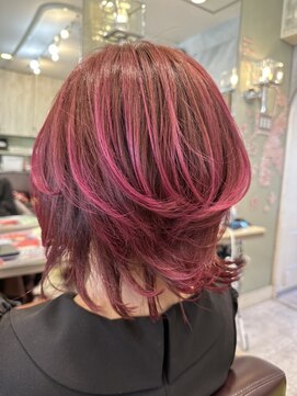 エメールヘア(aimere hair) ローズピンクレイヤーボブ
