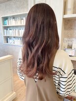 キャアリー(Caary) 福山人気ロングレイヤーカットピンクブラウン艶髪デジタルパーマ