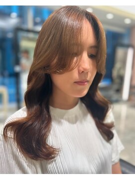 アピッシュ ギンザ(apish ginza) コテ巻きパーマ/韓国風パーマ/伸ばしかけロブパーマ/ロングヘア