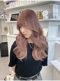 イメチェン/ホワイトブロンド/外ハネボブ/ワイドバング/渋谷