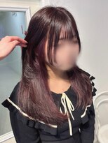 アンニュ(annuy)&nbsp;Instagram/annuy__o0 顔まわりカット/バーガンディ／韓国巻き