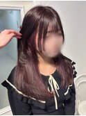 Instagram/annuy__o0 顔まわりカット/バーガンディ/韓国巻き