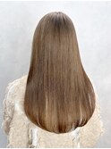ロングおくれ毛韓国ヘアミルクティー_ba539742