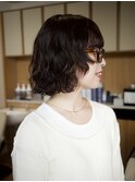 【ヤベハルカ】ボブパーマ　前髪あり　ブリーチパーマ