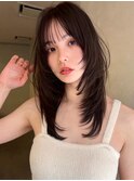 姫カットレイヤー/くすみベージュ/韓国風巻き/顔周り/前髪/横浜