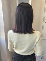 ルーチェ(Lu-che)&nbsp;パツっとミディアム×ローズカラー×美髪縮毛×美髪TR