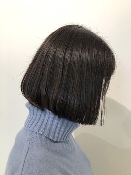 アドラーブル 松崎店(adorable) 20代30代40代大人可愛い透明感暗髪切りっぱなしボブ