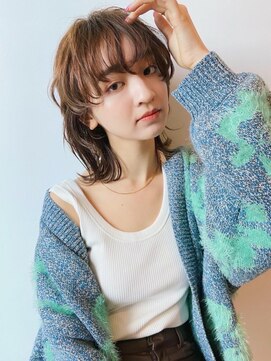 トップヘアー スパアンドリラクゼーション 安城(spa&relaxation) お洒落ナチュラルミディアムウルフヘアー