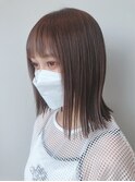 切りっぱなしロブ×ミルクティーブラウン