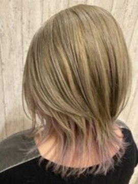 アース 川崎店(HAIR&MAKE EARTH) アッシュベージュ×ホワイトパープル