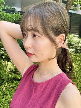 ノラ ヘアーサロン(NORA HAIR SALON) ナチュラル小顔前髪あり後れ毛サイドバング結べるボブくびれヘア