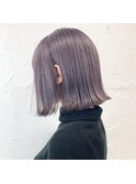 ラベンダーグレーアッシュボブパープルカラー原宿表参道韓国