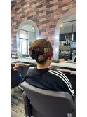 成人式ヘアメイクゆるふわアップ髪飾り