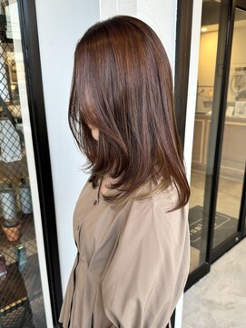 ナンバー(number+) 20代30代大人かわいいグレージュイヤリングカラーレイヤー