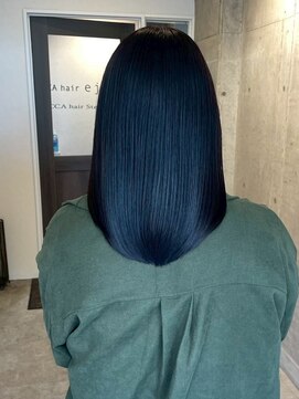 ロッカ(ROCCA) ブルーブラック・ストレートロング