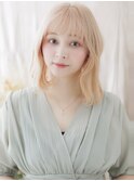 ハイトーンカラーくせ毛風ニュアンスパーマa戸頭10代20代30代