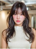 韓国/髪質改善/レイヤーカット/ロングヘア/小顔/前髪あり