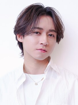 エフエム 渋谷(FM) 【シースルーセンターパート】メンズ/ニュアンスパーマ