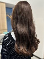 ビーポッシュ ジャスパー店(Be Posh) 髪質改善カラーくびれ巻き髪ロングヘア透明グレージュ夏カラー