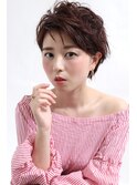 【ドライヴカット】アップバングショート×うる艶ピンク