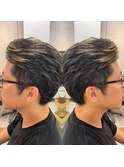 メンズカット金髪メッシュ×ブラックヘアセットも簡単