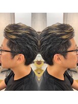 リッチ 菊名店(Rich)&nbsp;メンズカット金髪メッシュ×ブラックヘアセットも簡単