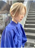 NUDEダブルカラーハイトーンカラーショートボブハンサムショート