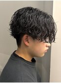 センターパート波巻きパーマスパイラルパーマツイストスパイラル