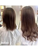 【南波　担当】be/afブラウンベージュ長さ出しエクステ８０本