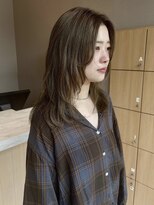 ユウヘアー 千代田橋店(U Hair)&nbsp;ミディアムレイヤー×オリーブベージュ