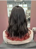 ミディアムヘア暗めカラーデザインカラーフェイスフレーミング