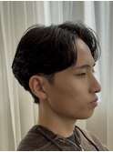 毛流れ/ニュアンスパーマ/センターパート/池袋メンズカット