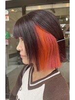 ラック 津田沼(LUCK)&nbsp;インナーカラー/イヤリングカラー/オレンジ/ブリーチ