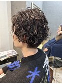 メンズボブのゆるウェーブパーマ