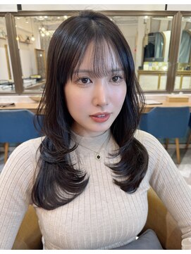 ロンドアベニール 北千住(Lond avenir) 韓国顔周り/バタフライカット/ミディアムレイヤーカット北千住