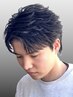 【今旬すぎるフェザーパーマ】　ブラックピンパーマ＋メンズカット