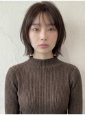 グレージュアッシュ切りっぱなしレイヤーボブA12上尾30代40代