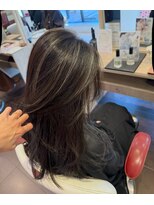 アース 郡山コスモス通り店(HAIR&MAKE EARTH)&nbsp;透明感グレージュ×レイヤーミディ