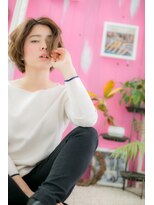 ミック ヘアアンドビューティー 大山店(miq  Hair&Beauty)&nbsp;リラクシーなノーバングの《大人ボブ》