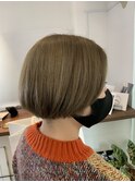 ビビッドカラー/大人可愛い白髪ぼかし脱白髪染め/ワンレンボブ
